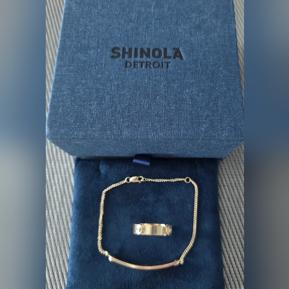 Rare Shinola Gold And Diamond Jewelry Set 14K Ring And Bracelet - Picture 7 of 11